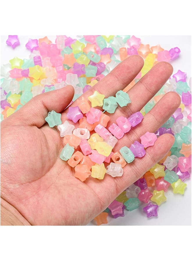 100/150/200 قطعة رائعة من خرز الأكريليك ونجوم القلب وخرز فاصل فضفاض لصنع المجوهرات وحلوى الأطفال إكسسوارات عقد سوار DIY XAN0817 (اللون: دائري، قطر المنتج: 200 قطعة) - Image 3