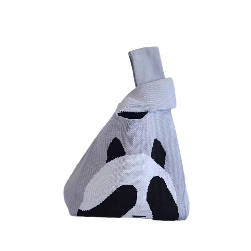 Handbag For Women, Versatile Casual Panda Knit Bag, Student Bucket Bag, Tote Bag, Office Worker Color-Blocking - Image 5
