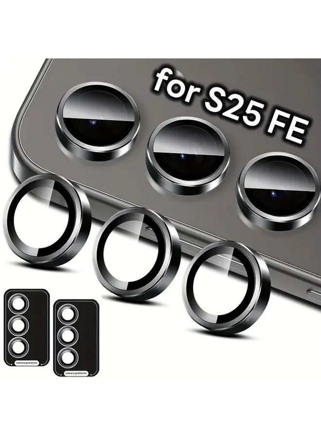 Samsung Galaxy S25 FE Camera Lens Protector 1 Set Tempered Glass Black - Image 3