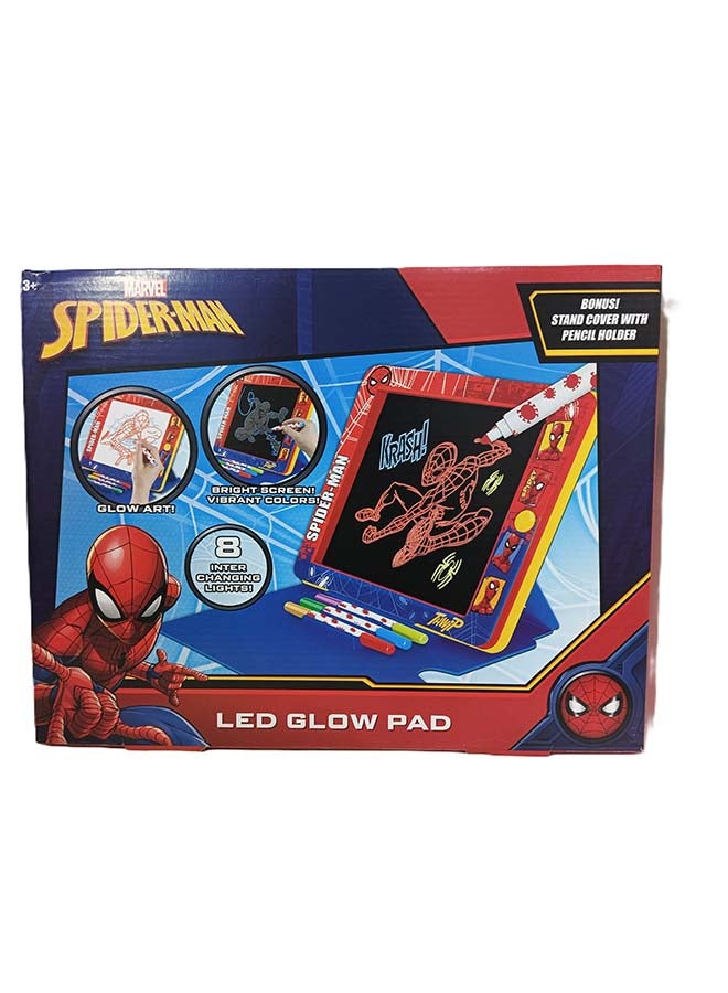 SPIDERMAN لوحة إضاءة سبايدر مان – لوحة رسم وتتبع مضاءة مع قوالب وأقلام للأطفال - Image 1