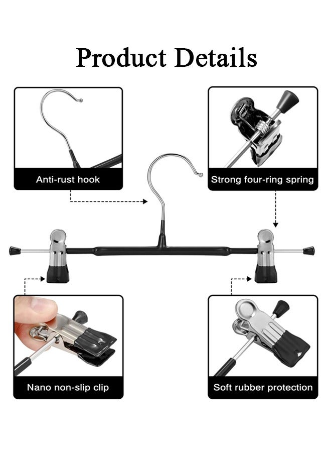 10 Pack Adjustable Multifunction Hangers with Clips for Pants, Skirts, Bras, Socks and Towels（Black）  - Image 3