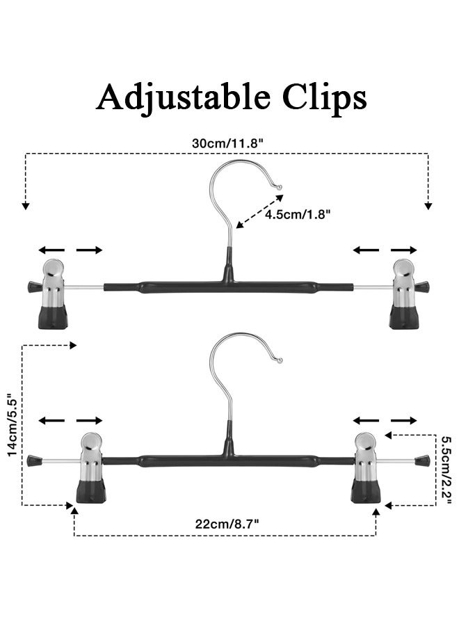 10 Pack Adjustable Multifunction Hangers with Clips for Pants, Skirts, Bras, Socks and Towels（Black）  - Image 2