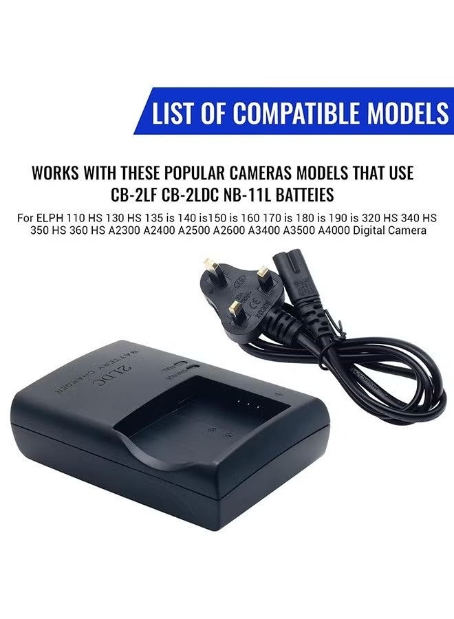Best CB-2LDC CB-2LF Cameras Charger for Canon NB-11L NB-11LH Battery PowerShot ELPH 110 HS 320 HS 340 HS 350 HS IXUS 135 140 150 160 170 180 190 A2300 is A2400 A2500 A2600 A3400 A3500 A4000 IXUS 125 HS - Image 3