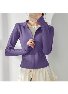 Womens Yoga Suit 2025 Spring New Style Pilates Training Sports Quick Dry Jacket Running Fitness Top All-Weather Training Outerw Sauce eggplant purple