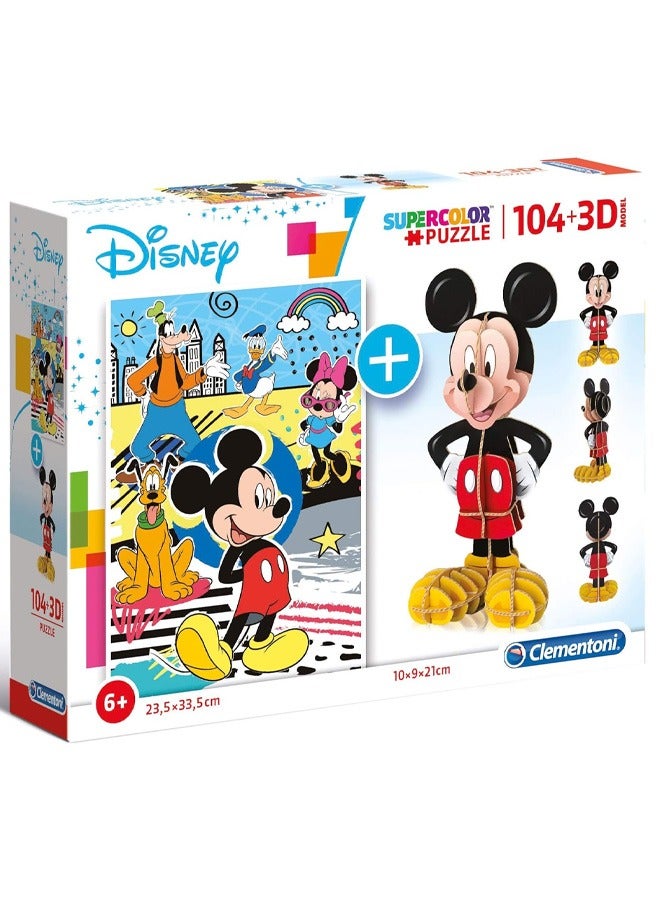 Clementoni 3D Puzzle Toy – Disney Mickey Mouse Character for Kids - Image 1