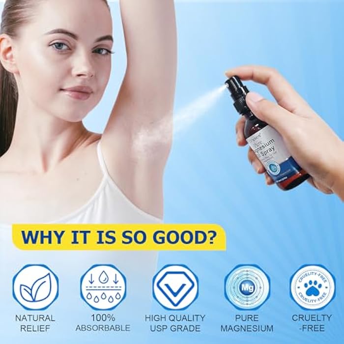 Uruses Pure Magnesium Oil Spray, Magnesium Oil for Feet, Topical Magnesium Spray for Feet,Magnesium Body Oil, Glass Bottle, Easy to Absorb & Use -2.0 oz (Pack of 2) - Image 3