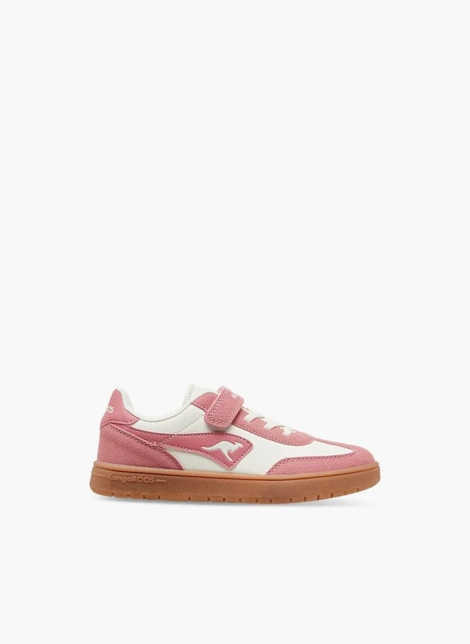 كانغاروس Girls' Panelled Sneakers with Hook and Loop Closure