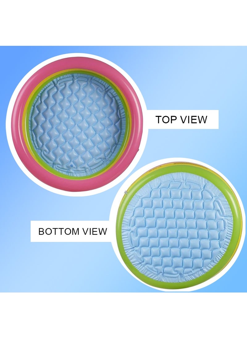 null - Round Inflatable Swimming Pool Kiddie Pool Blow Up Swimming Pool for Kids Toddler Bathing Tub Portable & Foldable (114x25 CM) - Image 1