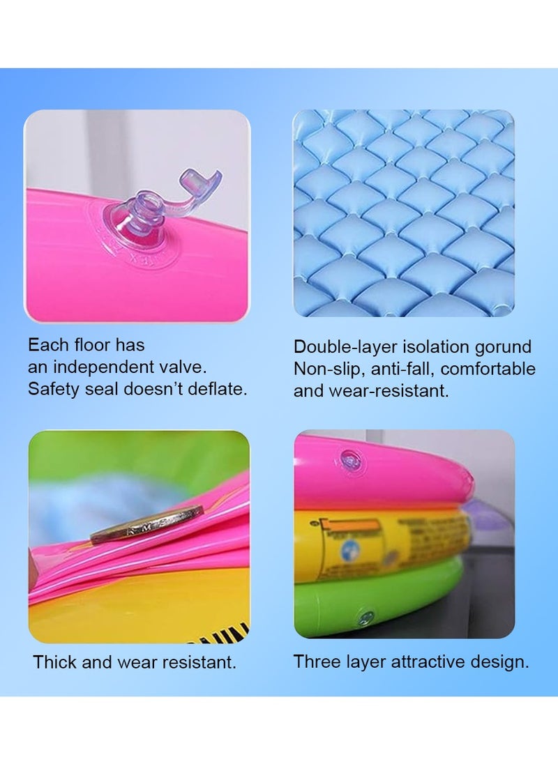 null - Round Inflatable Swimming Pool Kiddie Pool Blow Up Swimming Pool for Kids Toddler Bathing Tub Portable & Foldable (114x25 CM) - Image 1