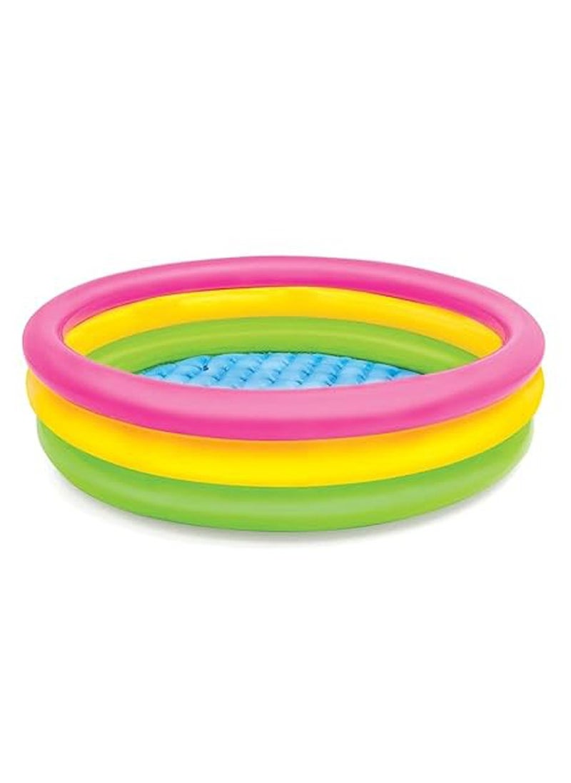 null - Round Inflatable Swimming Pool Kiddie Pool Blow Up Swimming Pool for Kids Toddler Bathing Tub Portable & Foldable (114x25 CM) - Image 1