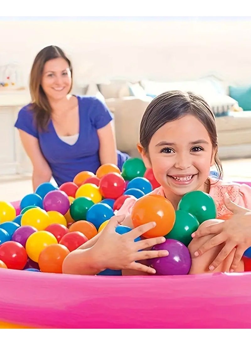 null - Round Inflatable Swimming Pool Kiddie Pool Blow Up Swimming Pool for Kids Toddler Bathing Tub Portable & Foldable (114x25 CM) - Image 1