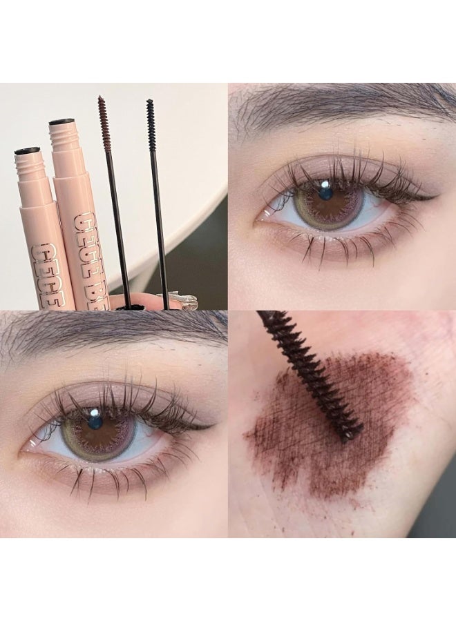 Gege Bear Long & Curl Mascara – Waterproof, Smudge-Proof & Sweat-Resistant | Long-Lasting Lash Lift & Volumizing| Ultra-Lengthening, Clump-Free & Lightweight Formula for Natural & Dramatic Eye Makeup | High-Pigment Black & Brown Mascara for Thick, Defined & Curled Eyelashes For Women (Brown, 3g) - Image 2