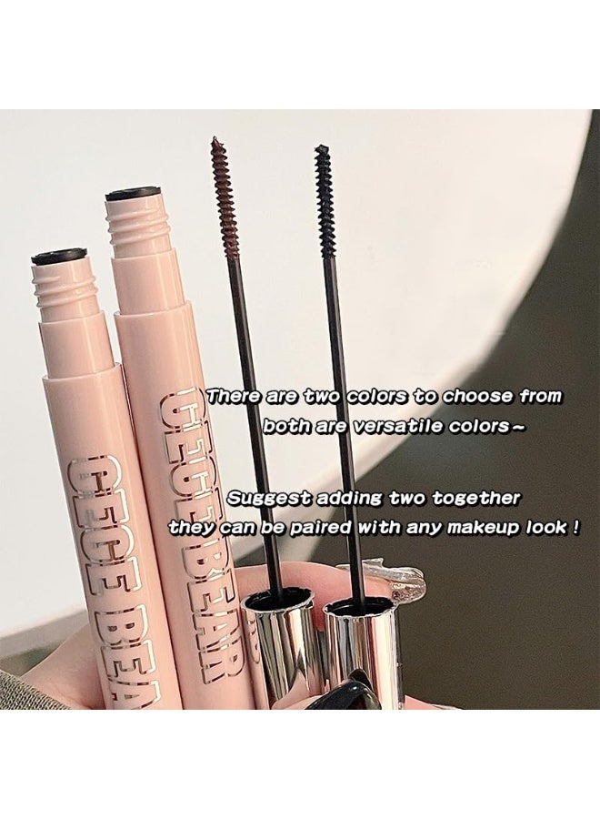 Gege Bear Long & Curl Mascara – Waterproof, Smudge-Proof & Sweat-Resistant | Long-Lasting Lash Lift & Volumizing| Ultra-Lengthening, Clump-Free & Lightweight Formula for Natural & Dramatic Eye Makeup | High-Pigment Black & Brown Mascara for Thick, Defined & Curled Eyelashes For Women (Brown, 3g) - Image 3