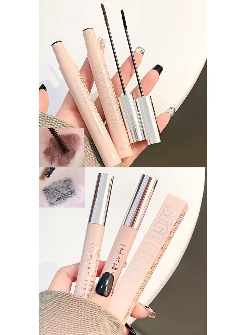 Gege Bear Long & Curl Mascara – Waterproof, Smudge-Proof & Sweat-Resistant | Long-Lasting Lash Lift & Volumizing| Ultra-Lengthening, Clump-Free & Lightweight Formula for Natural & Dramatic Eye Makeup | High-Pigment Black & Brown Mascara for Thick, Defined & Curled Eyelashes For Women (Brown, 3g) - Image 1