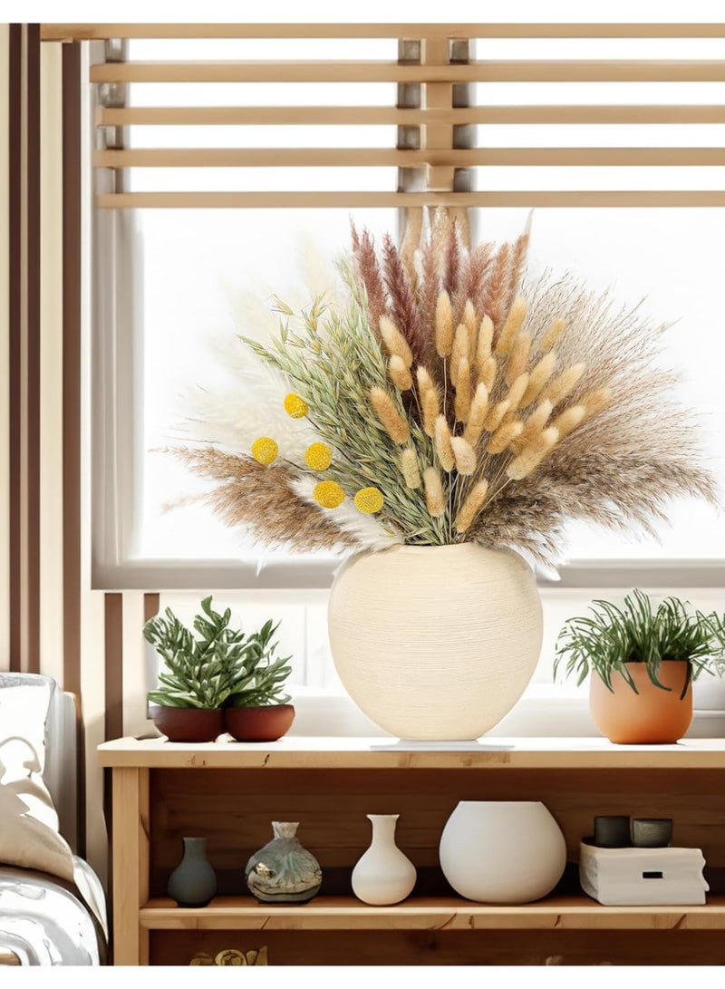 كيلا باقة من 118 قطعة من الزهور المجففة (المزهرية غير متضمنة)، عشب البامباس المجفف، القصب، عشب البامباس، حفل زفاف بوهو، ديكور مركزي للطاولة. - Image 2