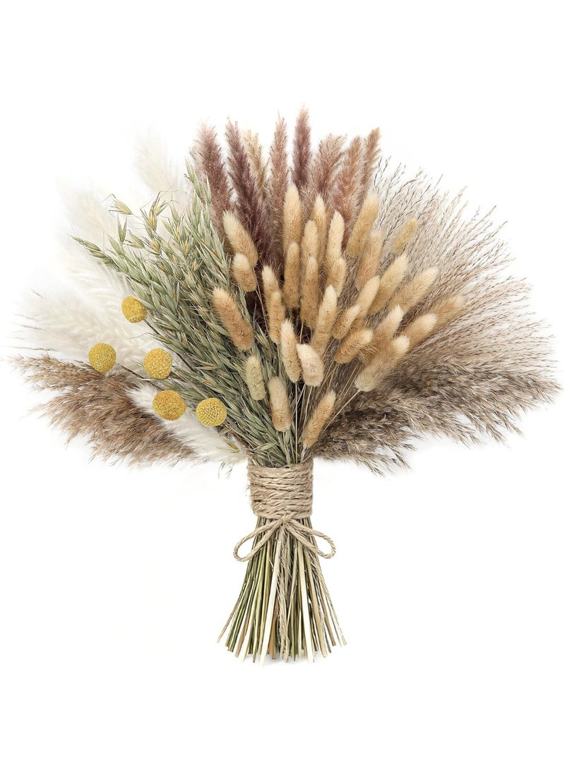 كيلا باقة من 118 قطعة من الزهور المجففة (المزهرية غير متضمنة)، عشب البامباس المجفف، القصب، عشب البامباس، حفل زفاف بوهو، ديكور مركزي للطاولة. - Image 1