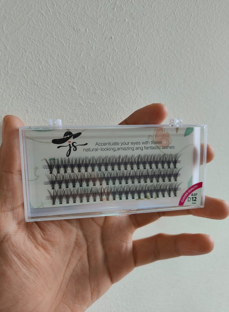 JS Professional Hair By Hair Eyelashes - 12 Block Of Hair -Natural hair