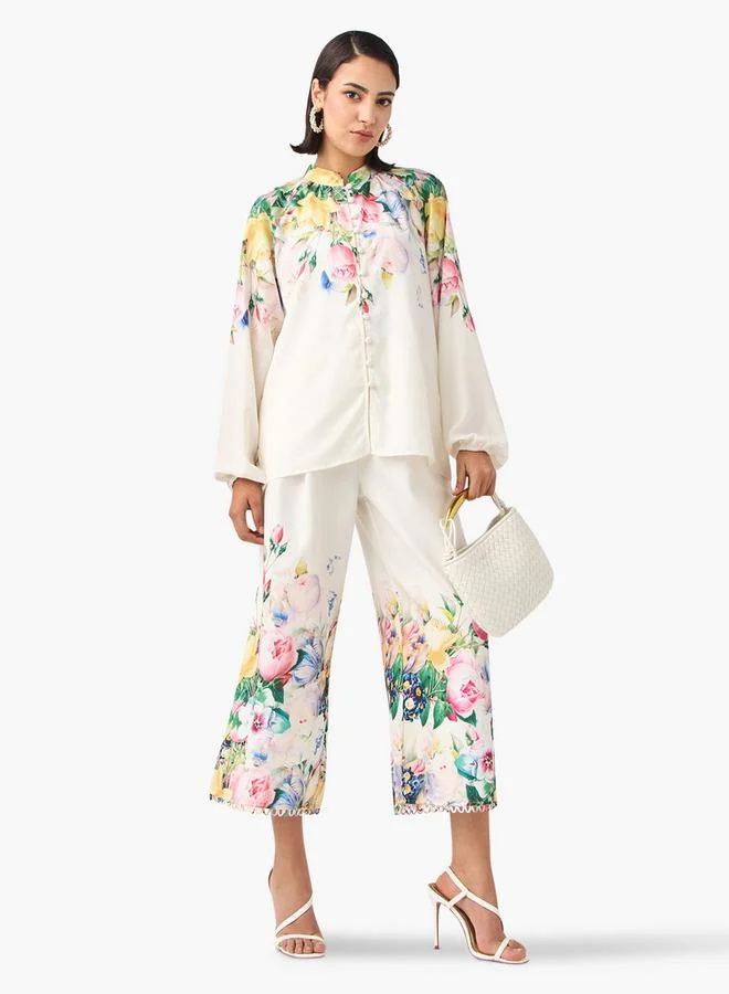 2Xtremz 2Xtremz Floral Print Culottes with Zip Closure and Pockets