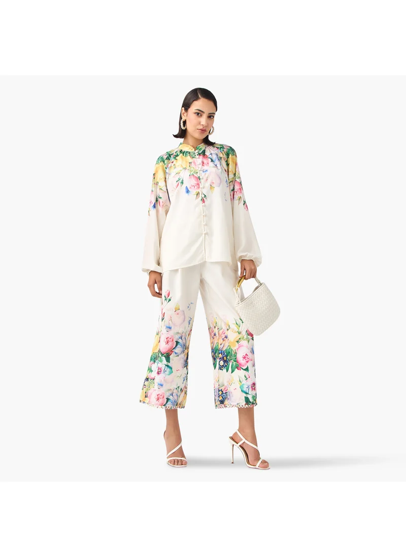 تواكستريمز 2Xtremz Floral Print Culottes with Zip Closure and Pockets