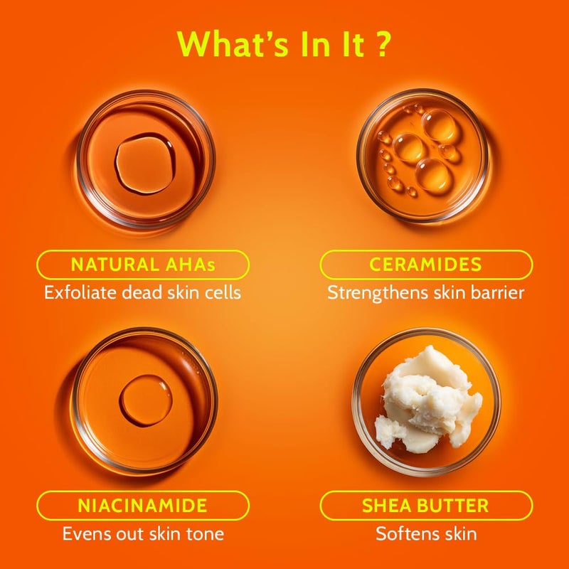 Chemist at Play AHA Body Lotion with 5% Natural AHA, Niacinamide, Shea Butter | For Exfoliating Dry & Dead Skin Cells, Deep Nourishment & Radiant Skin | Skin Brightening Lotion | 236ml - Image 4