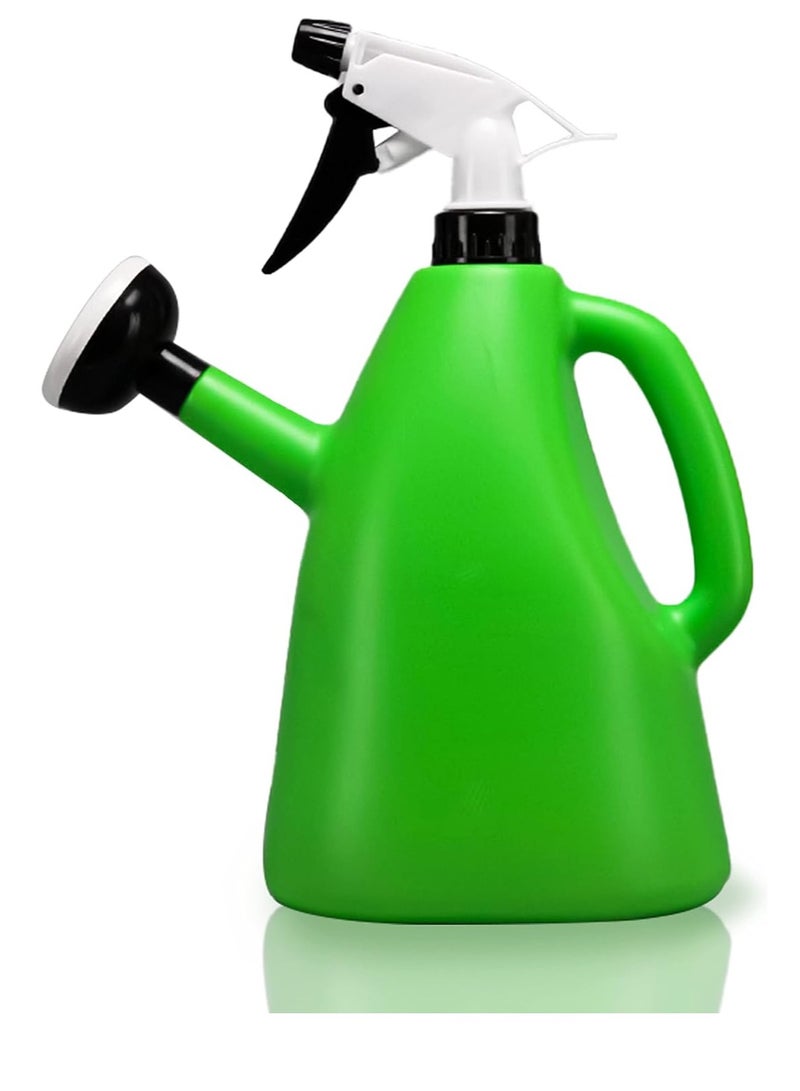 KASTWAVE Multifunctional Dual-Purpose Household Watering Can, Manual Adjustable Garden Accessory Small Watering Can Sprayer - 1L Green. - Image 1