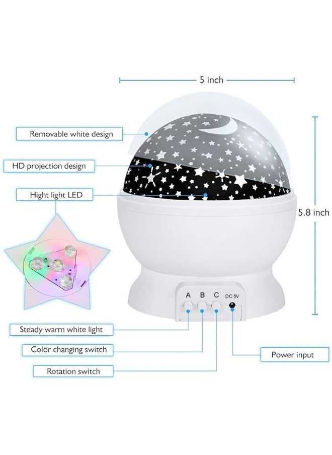 M MIAOYAN Star Night Light for Kids, Nebula Star Projector 360 Degree Rotation - 4 LED Bulbs 12 Color Changing Lights with USB Cable, Romantic Gift for Men Women Kids  - Image 5