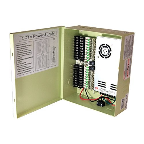 InstallerCCTV 18 Output 29 Amp 12V DC CCTV Distributed Power Supply Box for Security Camera, UL Listed - Image 1