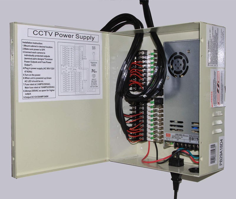 InstallerCCTV 18 Output 29 Amp 12V DC CCTV Distributed Power Supply Box for Security Camera, UL Listed - Image 4