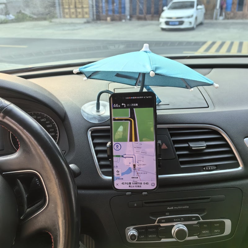 Car Mobile Phone Holder Sunshade Umbrella Car Mobile Phone Navigation Sunscreen Anti-Reflective Small Umbrella Suitable For Didi Net Car Hailing - Image 1