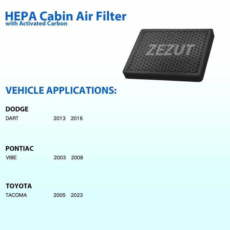 ZEZUT Cf10374 Cabin Air Filter - Fits Toyota Tacoma (2005-2023)  Dodge Dart (2013-2016)  Pontiac Vibe (2003-2008) | Honeycomb Structure  Durable With Activated Carbon Beads (1 Pack) - Image 2