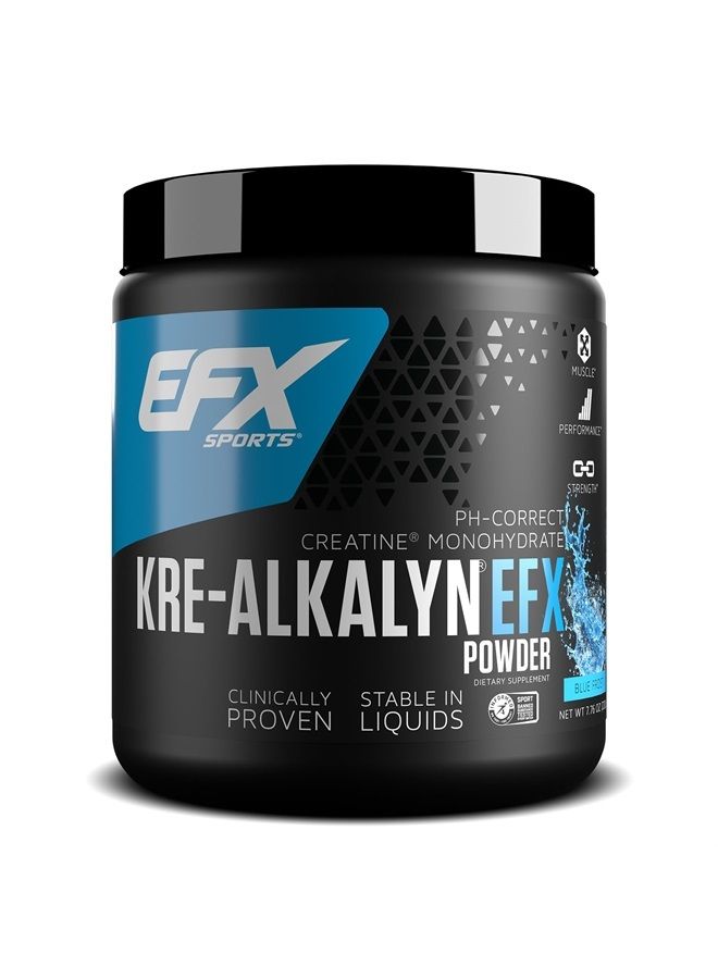 EFX SPORTS Kre-Alkalyn EFX Powder | pH Correct Creatine Monohydrate Powder Supplement | Strength, Muscle Growth & Performance | 110 Servings (Blue Frost) - Image 1