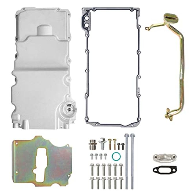 GESEXI 302-2 LS Swap Engine Oil Pan Kit Aluminum Oil Pan Kit Compatible with 1964-1992 Chevy Nova Camaro Ventura Omega F-body G-body LS1 LS2 LS3 LS6 5.7L 5.3L 6.5L Engines - Image 1