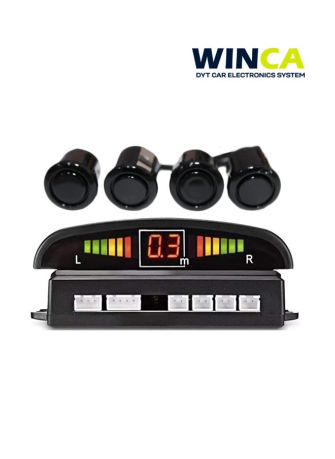 WINCA - WINCA Car Parking Sensor 4 Sensors Auto Reverse Assistance Backup Radar Detector System Digital Display Double-sided tapes 12v power cable Control Box (Black) - Image 1
