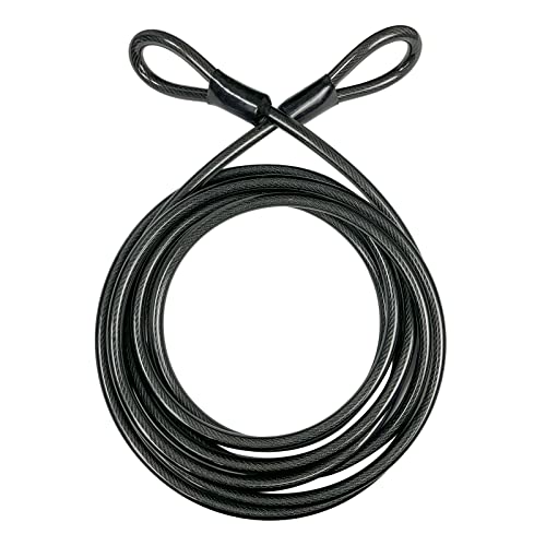 DELSWIN Security Steel Cable with Loops - 6ft, 15ft Heavy Duty Bike Steel Cables 3/8 inch Thick Vinyl Coated Braided Lock Cable for Bicycle, Generator, Kayak, Patio Furniture - Image 1