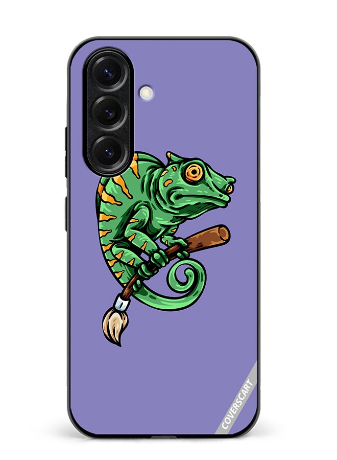 VR CREATIVE Protective Case Cover For Samsung Galaxy S25 Plus Chameleon On Broom Design Multicolour