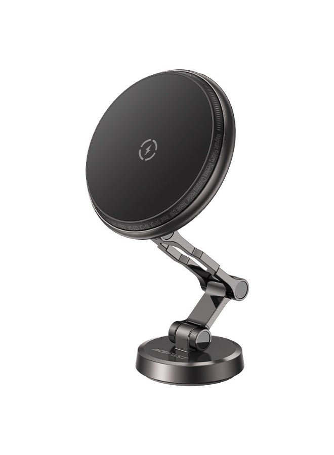 ACEFAST Fast Wireless Charger Magnetic Car Holder D30, 10W / 15W Output, Multi-angle Adjustment, Secure Air Vent Hook Clip, Powerful Magnets - Black - Image 1