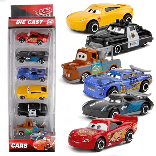 PLUSPOINT Diecast Metal Toy Car Set of 6 Racing Cars for Kids, Free Wheel High Speed Metal Toy Car Play Set for Children, Boys (6 car), Multicolor - Image 1