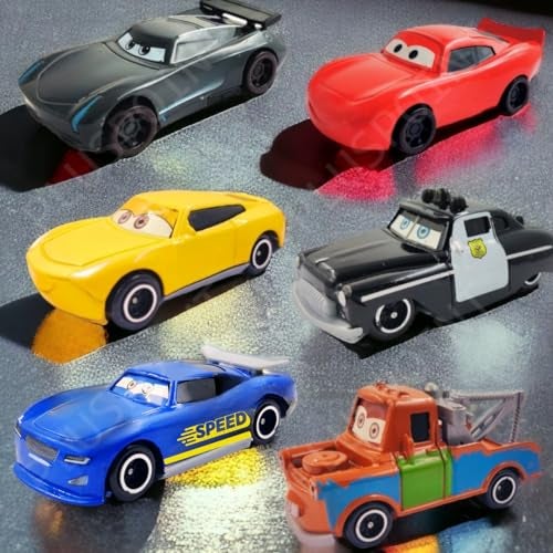 PLUSPOINT Diecast Metal Toy Car Set of 6 Racing Cars for Kids, Free Wheel High Speed Metal Toy Car Play Set for Children, Boys (6 car), Multicolor - Image 2