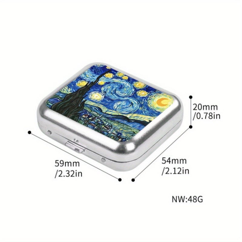 Metallic Color Mini Ashtray Portable Starry Sky Outdoor Car Smoking Gift - Image 2