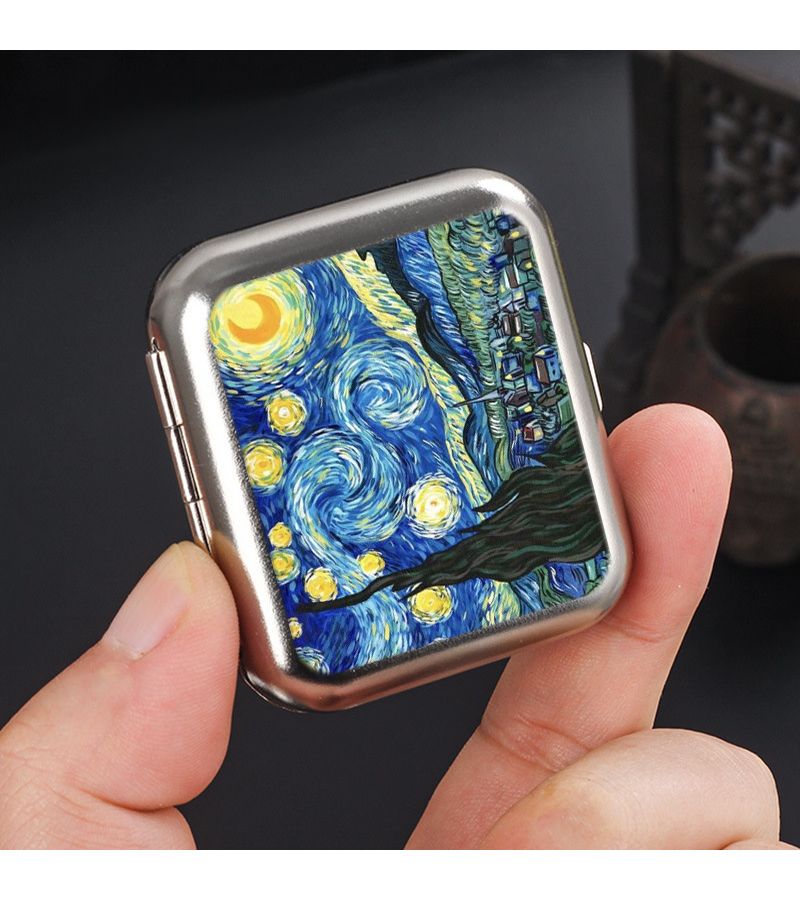 Metallic Color Mini Ashtray Portable Starry Sky Outdoor Car Smoking Gift - Image 5