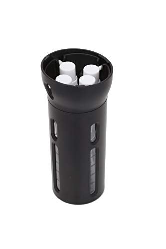 Travigo 4-in-1 Travel Bottle Dispenser, TSA Approved, Includes Four Empty Reusable 1.4 oz. (40 mL) Cosmetic Toiletry Containers for Sanitizer, Soap, Lotions, Skincare, Makeup Products (Black) - Image 2