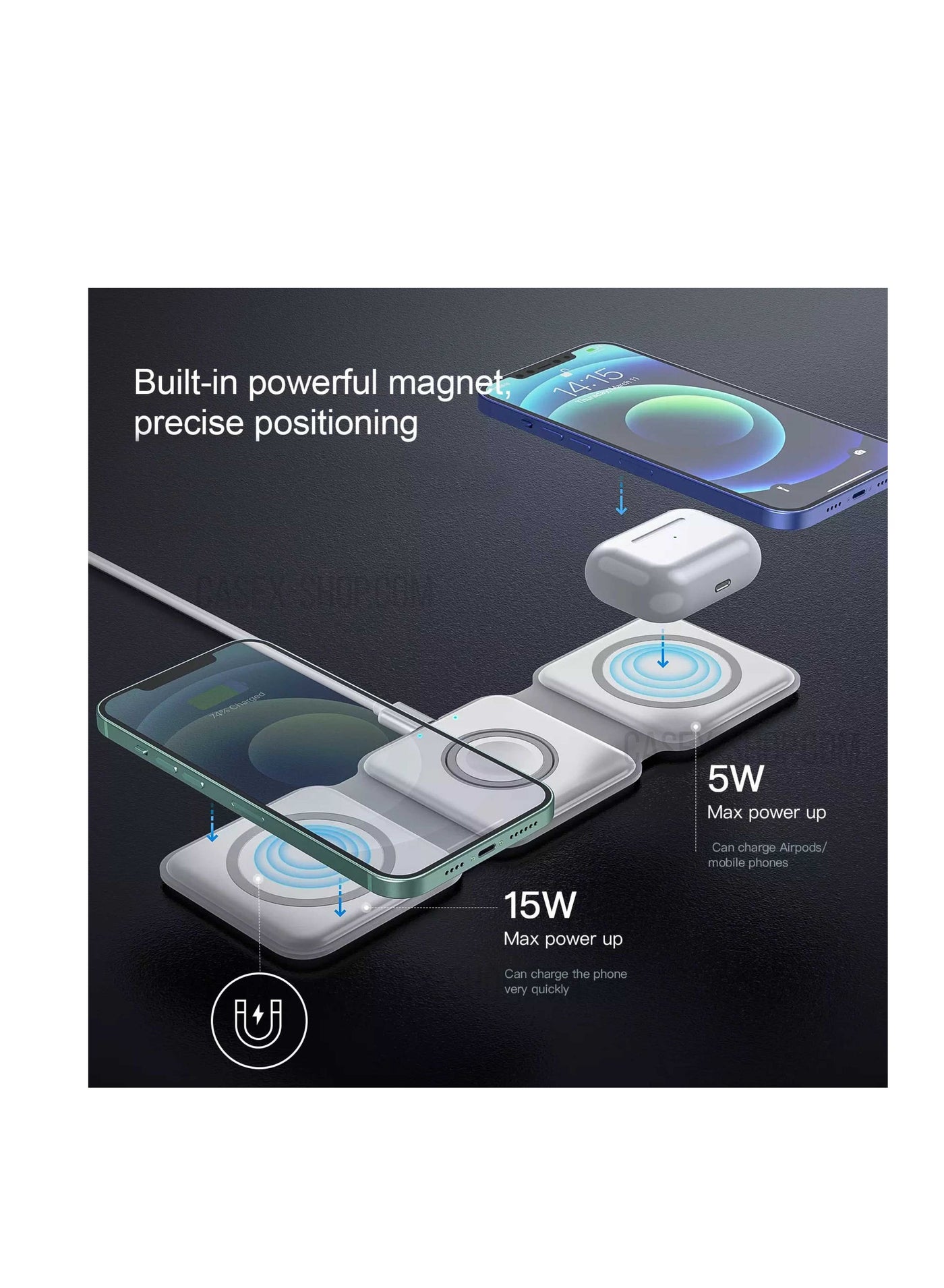 فيجن Vision 3 In 1 Wireless Charger 15W
