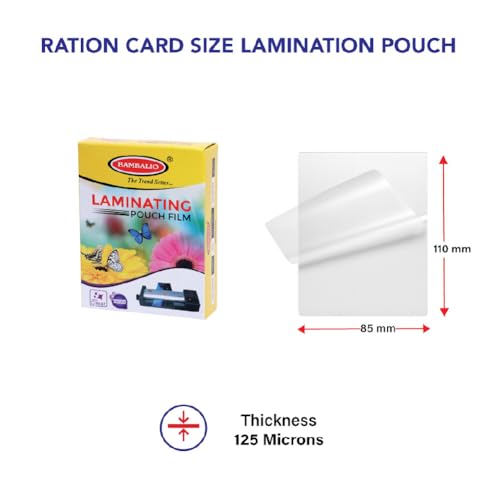 Bambalio Professional Thermal Laminating Pouch 85 X 110mm Ration Card Size - 125 Microns /200 Sheets LAM-825 - Image 4