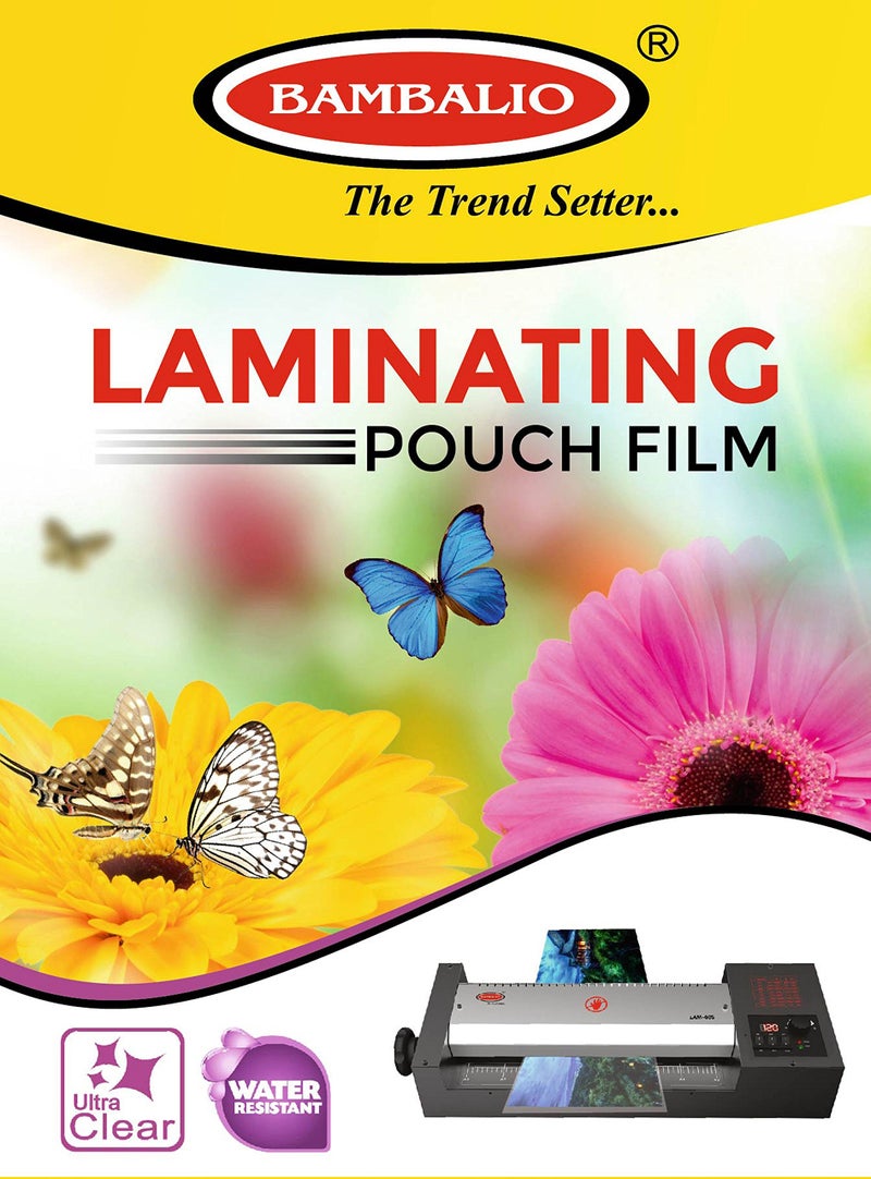 Bambalio Professional Thermal Laminating Pouch 85 X 110mm Ration Card Size - 125 Microns /200 Sheets LAM-825 - Image 1