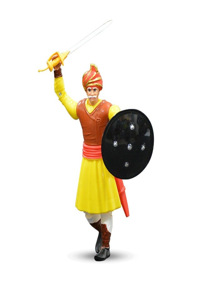 Swarajyache Shiledar - The True Super Hero - 6 Inch Tall Action Figure with Accessories (Subhedar - Old, Yellow) - Image 1