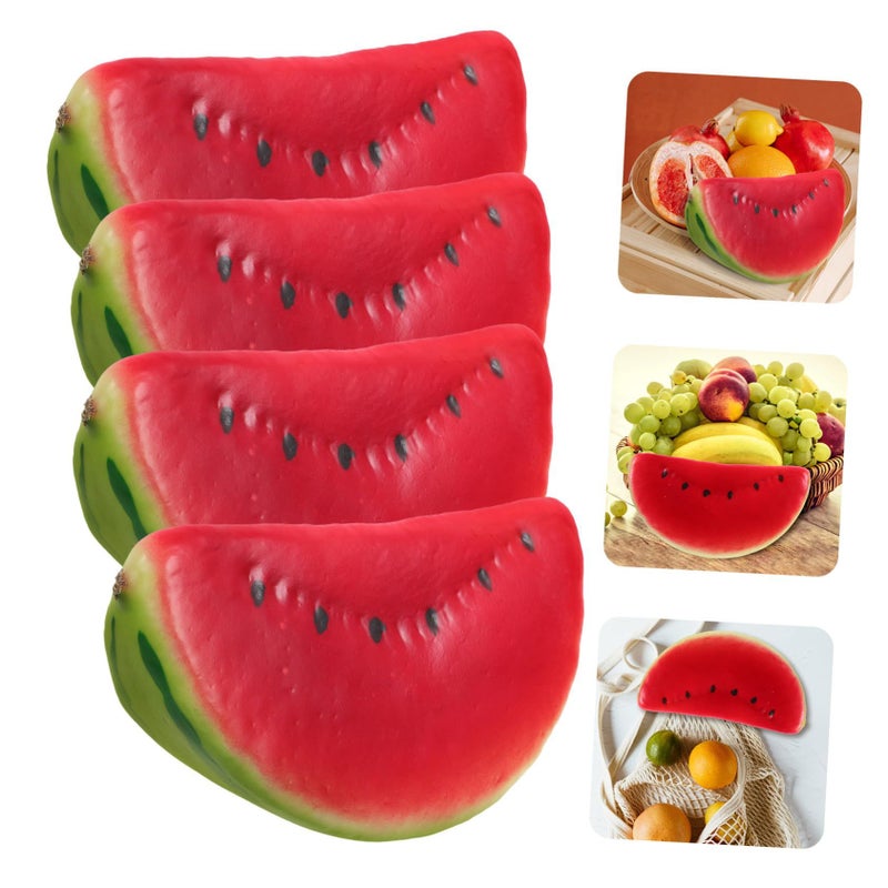4 Pcs Artificial Watermelon Slice Realistic Simulation Fruit Decor For Home Shop Office Photography Prop Party Display - Image 5