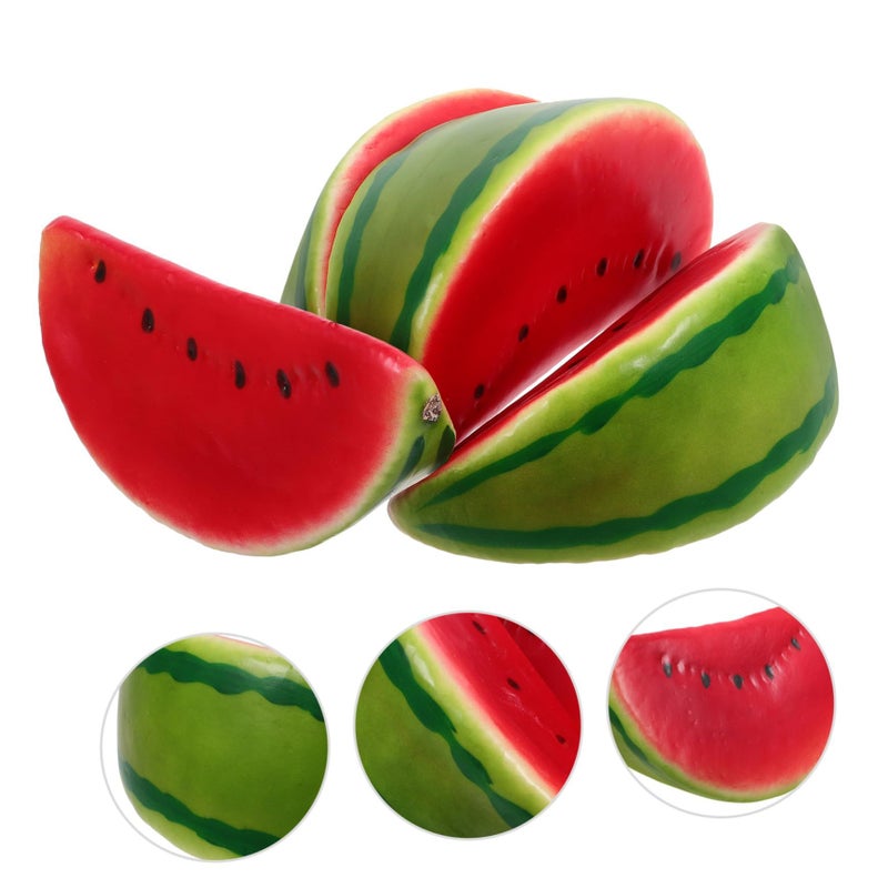 4 Pcs Artificial Watermelon Slice Realistic Simulation Fruit Decor For Home Shop Office Photography Prop Party Display - Image 4