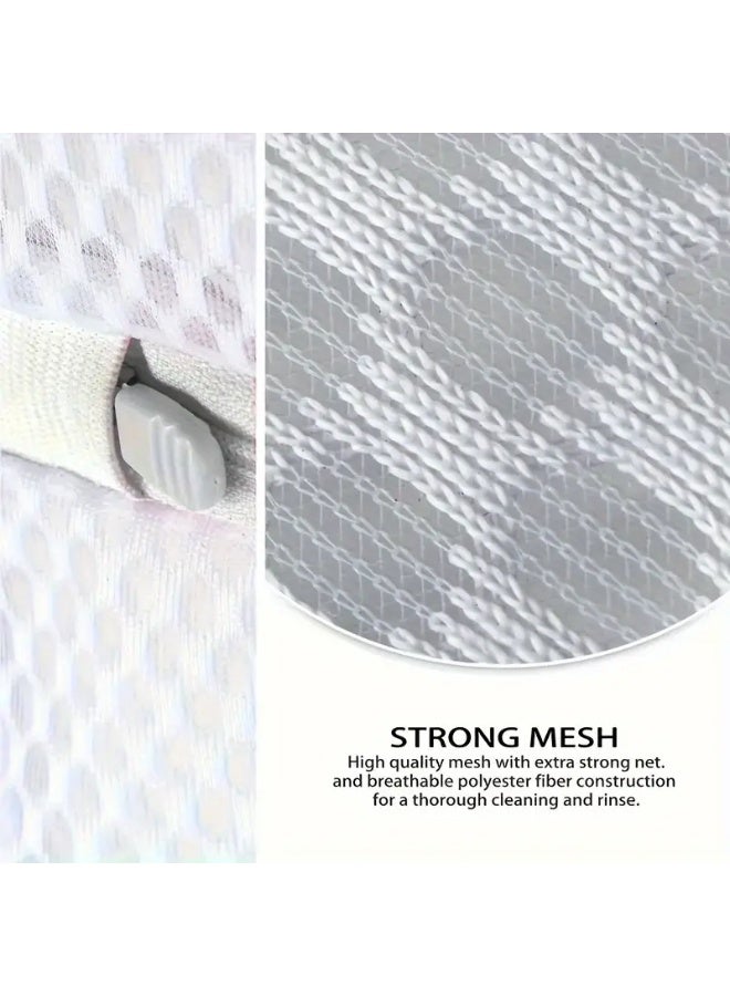 أكياس غسيل الأحذية - أكياس غسيل شبكية متينة للأحذية الرياضية للاستخدام في الغسالة - تحمي الأحذية والأحذية الرياضية - إغلاق بسحاب، حقيبة تنظيف قابلة لإعادة الاستخدام وجيدة التهوية - Image 3