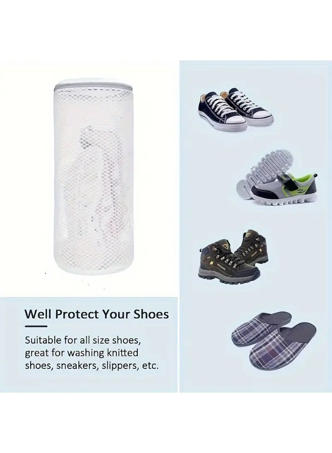 أكياس غسيل الأحذية - أكياس غسيل شبكية متينة للأحذية الرياضية للاستخدام في الغسالة - تحمي الأحذية والأحذية الرياضية - إغلاق بسحاب، حقيبة تنظيف قابلة لإعادة الاستخدام وجيدة التهوية - Image 2