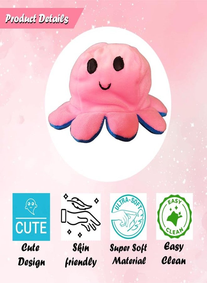 HOMECUTE Soft Toys for Boys & Girls,Face Changing Octopus Kids’ Toys,Stuffed Animal Toy,Show Your Mood Without Saying a Word(Two Octopus-“Blue-Pink & Green-Yellow”) - Image 5